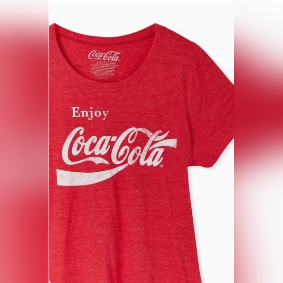 Torrid Coca-Cola Red Triblend Crew Tee Sz 4X - Picture 2 of 7